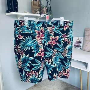 George tropical graphic flat front short men pants size 34 new with tag